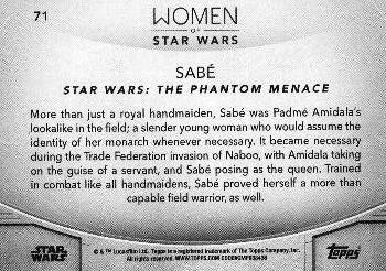 2020 Topps Women of Star Wars - Purple #71 Sabé Back