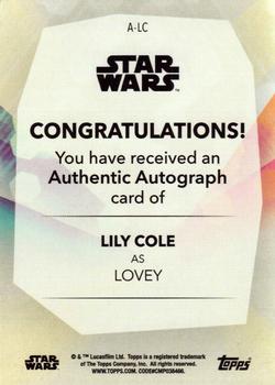 2020 Topps Women of Star Wars - Autographs #A-LC Lily Cole / Lovey Back
