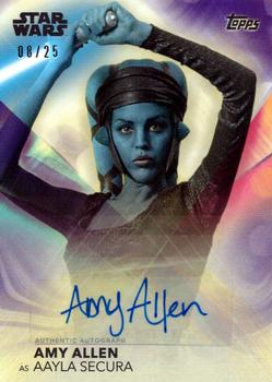 2020 Topps Women of Star Wars - Autographs Purple #A-AA Amy Allen Front