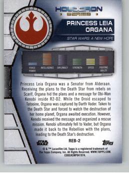 2020 Topps Star Wars Holocron Series #Reb-2 Princess Leia Organa Back