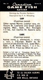 1961 Salada Canadian Game Fish (FC42-1) #24 Carp Back