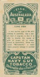 1912 Capstan Navy Cut Tobacco Fish of Australasia #40 Lung Fish Back
