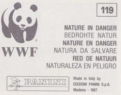 1987 Panini WWF Nature in Danger Stickers #119 Mallard Back