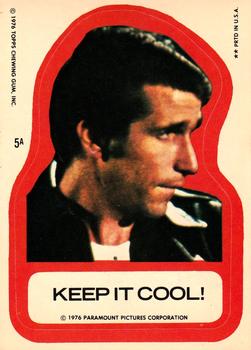 1976 Topps Happy Days - A Series Stickers #5A Keep It Cool! Front