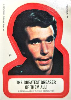 1976 Topps Happy Days - A Series Stickers #7A The Greatest Greaser Of Them All! Front