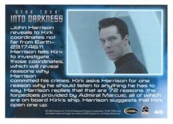 2014 Rittenhouse Star Trek Movies #46 John Harrison reveals to Kirk coordinates not far Back