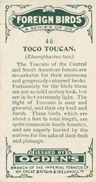 1924 Ogden's Foreign Birds #45 Toco Toucan Back