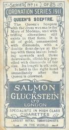 1911 Salmon & Gluckstein Coronation Series #14 Queen's Sceptre Back