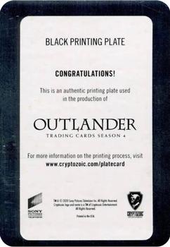 2020 Cryptozoic Outlander Season 4 - Playing Cards Printing Plate Black #A♦️ Frank Back