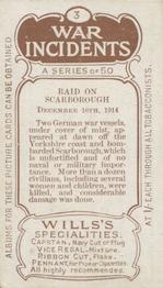 1915 Wills's War Incidents (First Series) #3 Raid on Scarborough Back