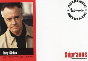 2005 Inkworks The Sopranos - Unsigned Autograph Aftermarket #A-TS Tony Sirico Front