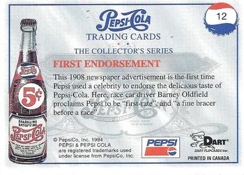 1994 Dart Pepsi-Cola Collector's Series 1 #12 First Endorsement Back