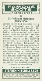 1933 Mitchell's Famous Scots #39 William Hamilton Back