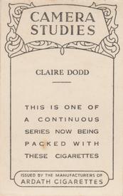 1939 Ardath Camera Studies (Small) #NNO Claire Dodd Back