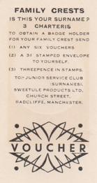 1961 Sweetule Family Crests #3 Charteris Back