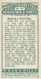 1930 Wills's Household Hints (2nd Series) #39 Making a Wool Rug Back