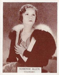 1933 Wills's Famous Film Stars (Medium Size) #87 Adrianne Allen Front