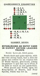 1935 Churchman's Contract Bridge #7 Establishing an entry card in dummy before leading trumps Front