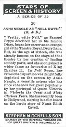 1939 Mitchell's Stars of Screen & History #20 Anna Neagle Back