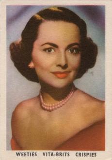 1955 Cereal Foods Popular Film Stars (Australian) #9 Olivia De Havilland Front