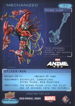 2020 Upper Deck Marvel Anime - Mechanized #M-2 Spider-Man Back