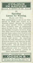 1932 Ogden's Colour In Nature #28 Black and Red Back