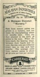 1929 Carreras Malayan Industries #16 Coconut 