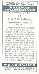 1930 Wills's Railway Locomotives #17 Metropolitan Ry. Goods Tank Locomotive Back