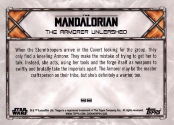 2020 Topps Star Wars: The Mandalorian Season 1 - Purple #98 The Armorer Unleashed Back