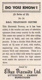 1964 Elkes Biscuits Do You Know? #24 B.B.C. Television Centre Back