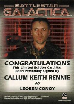 2005 Rittenhouse Battlestar Galactica Premiere Edition - Autographs #NNO Callum Keith Rennie Back