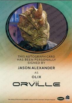 2020 Rittenhouse The Orville Archives Autograph Edition - Bordered Autographs #NNO Jason Alexander Back