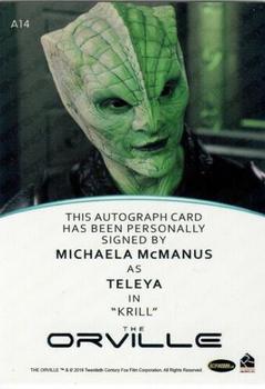 2020 Rittenhouse The Orville Archives Autograph Edition - Full-Bleed Autographs #A14 Michaela McManus Back