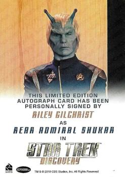 2020 Rittenhouse Star Trek: Discovery Season Two - Autographs (Full Bleed Design) #NNO Riley Gilchrist Back