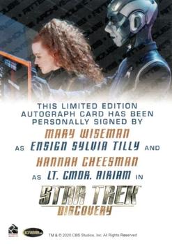 2020 Rittenhouse Star Trek: Discovery Season Two - Dual Autographs #NNO Mary Wiseman / Hannah Cheesman Back