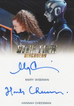 2020 Rittenhouse Star Trek: Discovery Season Two - Dual Autographs #NNO Mary Wiseman / Hannah Cheesman Front