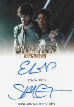 2020 Rittenhouse Star Trek: Discovery Season Two - Dual Autographs #NNO Ethan Peck / Sonequa Martin-Green Front