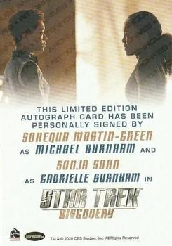 2020 Rittenhouse Star Trek: Discovery Season Two - Dual Autographs #NNO Sonequa Martin-Green / Sonja Sohn Back