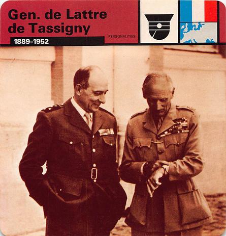1977 Edito-Service World War II - Deck 43 #13-036-43-22 General de Lattre de Tassigny Front