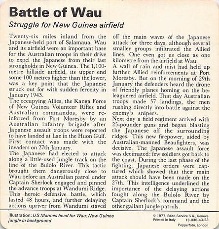 1977 Edito-Service World War II - Deck 43 #13-036-43-23 Battle of Wau Back