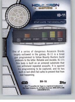 2020 Topps Star Wars Holocron Series - Green #BH-16 IG-11 Back