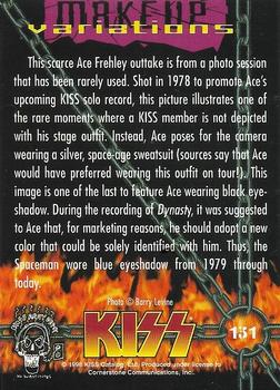 1998 Cornerstone Kiss Series Two - Blue Foil #131 This scarce Ace Frehley outtake is from a phot Back