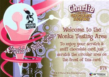2005 ArtBox Charlie and the Chocolate Factory - Box Toppers Scratch & Sniff #BT4 Scratch & Sniff Chocolate Back