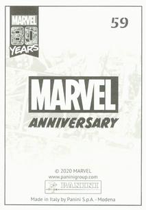 2020 Panini Marvel 80 Years Stickers #59 The Incredible Hulk #181 Back