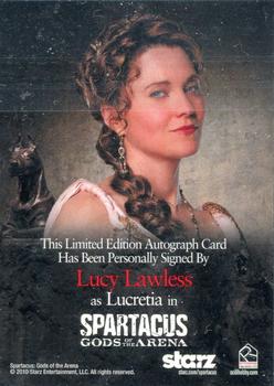 2012 Rittenhouse Spartacus - Spartacus Gods of the Arena Autographs #NNO Lucy Lawless Back