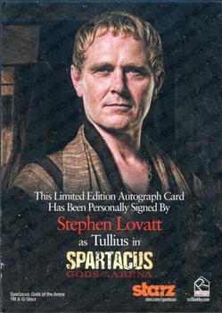 2012 Rittenhouse Spartacus - Spartacus Gods of the Arena Autographs #NNO Stephen Lovatt Back