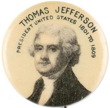 1896 American Pepsin Gum/Whitehead Hoag Presidents PE7-15 #NNO Thomas Jefferson Front