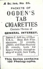 1901 Ogden's General Interest Series A #84 James Jeffries Back