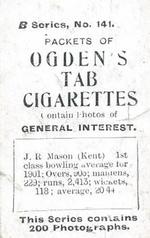 1901 Ogden's General Interest Series B #141 Jack Mason Back