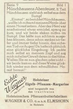 1929 Echte Wagner Abenteuer des Freiherrn v. Munchhausen II (The Adventures of Baron Munchhausen) Album 2, Serie 9 #7 Munchhausen zieht sich selbst aus dem Sumpf Back